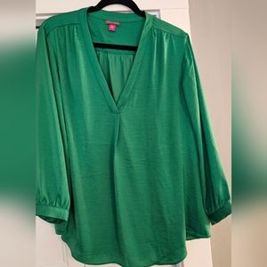 Womens XL blouse Vince Camuto Green 3/4 sleeve new without tags
